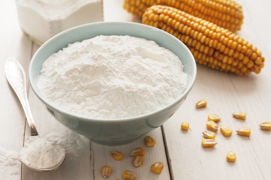 What are the characteristics of corn starch (uncooked flour)?